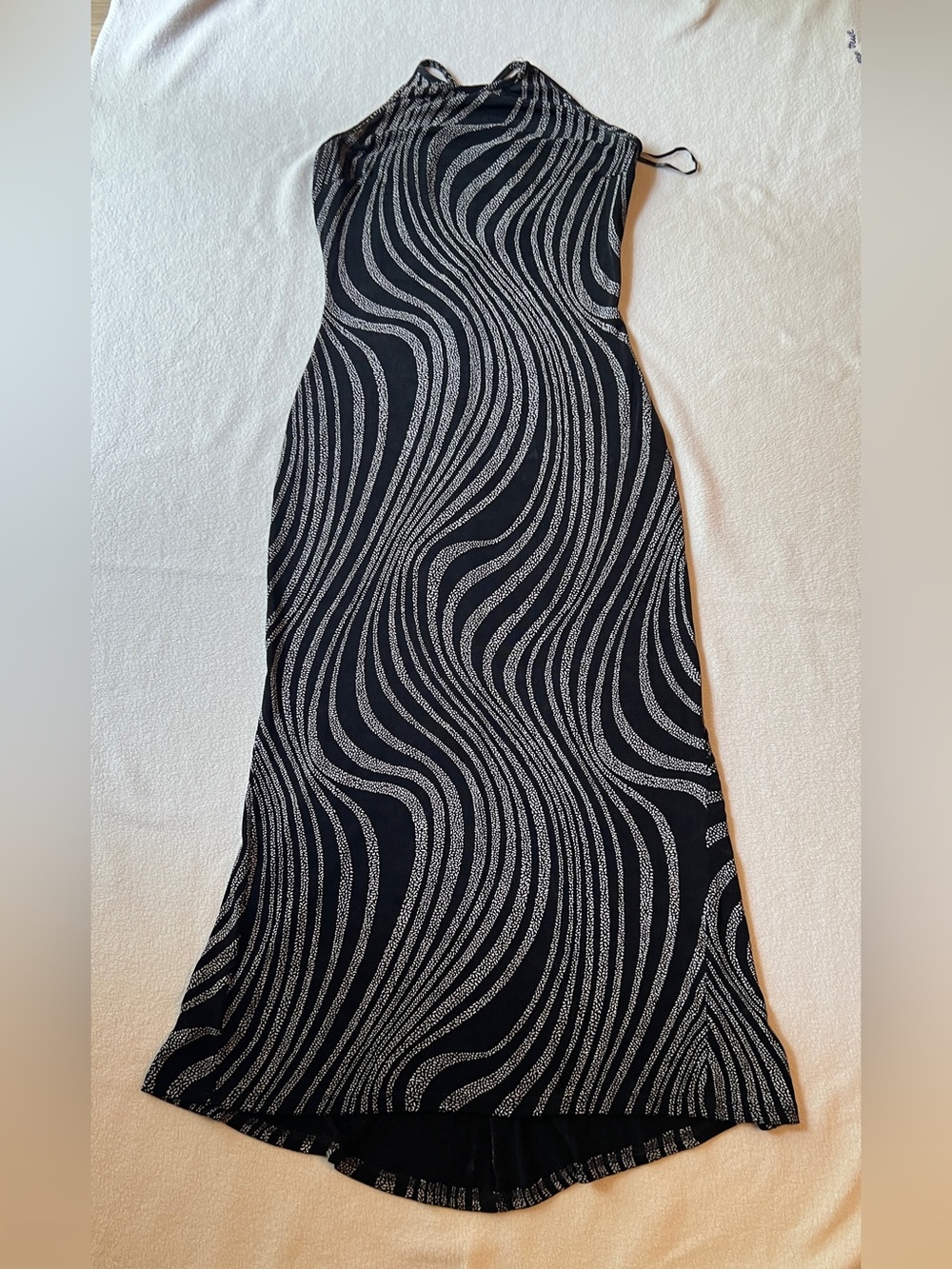 Jessica McClintock Gunne Sax Vintage Black Dress Size Large Column Silhouette